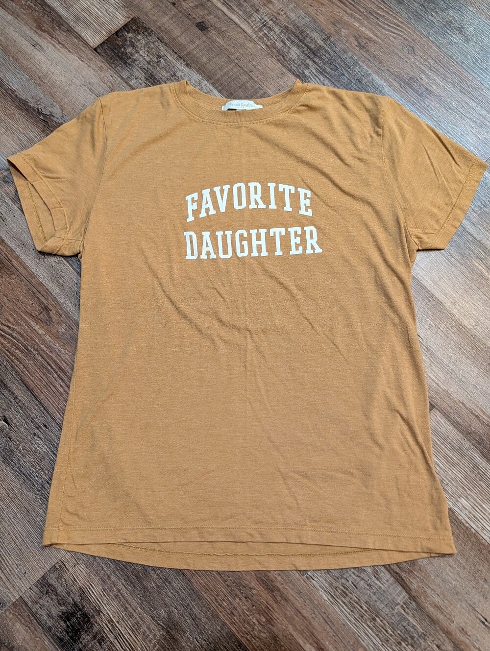 Anthropologie Favorite Daughter Collegiate Graphic Tee Tan Sz XS/S